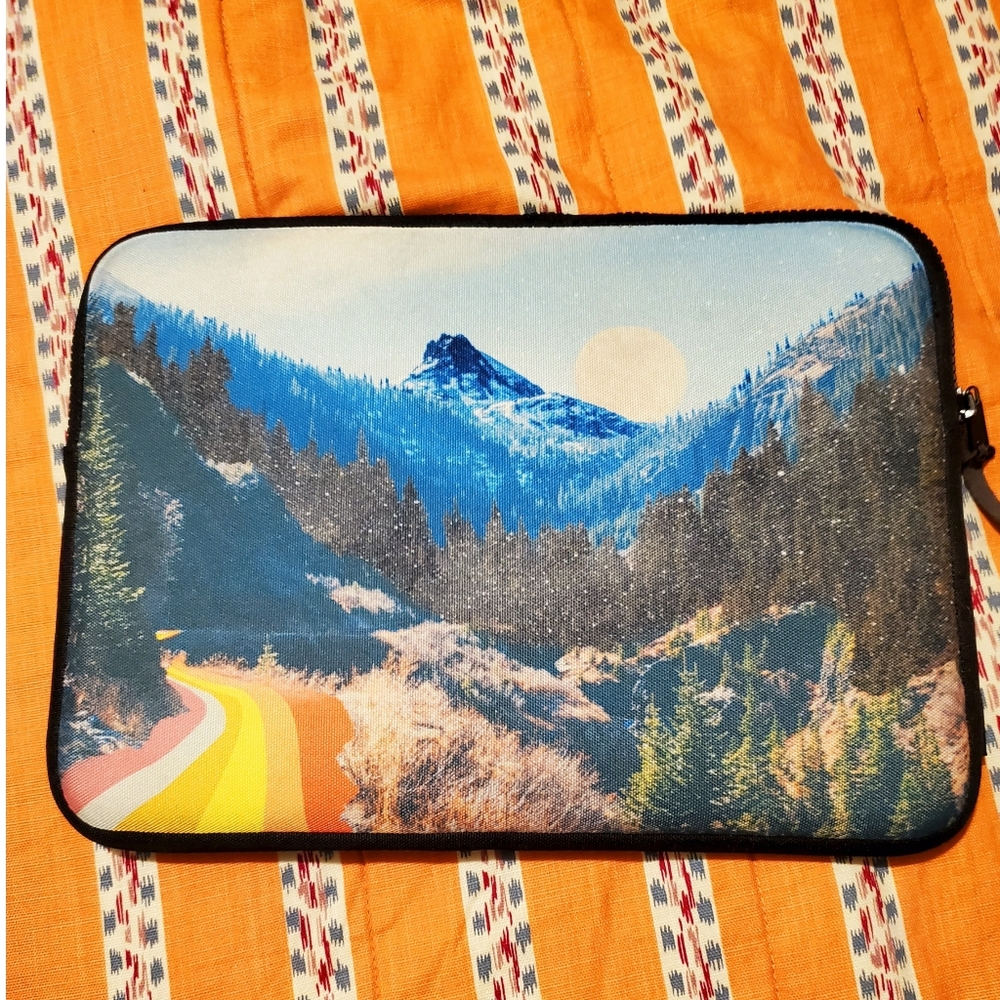 Society6 Mountains Rainbow Road Scene Laptop Case